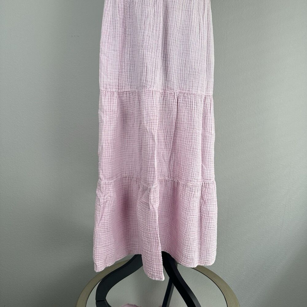 Z SUPPLY Gauzy Tiered Midi Dress in Bleached Pink Mauve Size Large Boho Summer - Picture 6 of 16